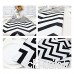 Pince Yue moderne géométrique ondulée chemin de table Motif à rayures Noir et blanc géométrique Surnappe  Tissu  noir/blanc  30x160cm - B07C9JK791